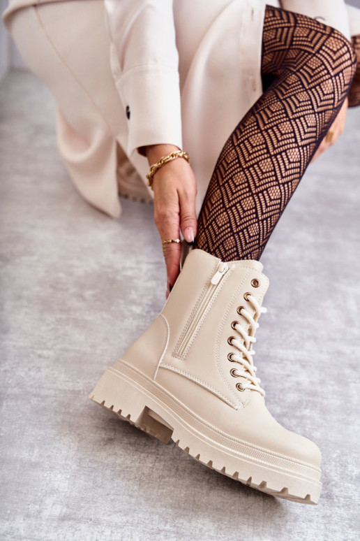 Moteriški aulinukai pašiltinti dramblio kaulo spalvos Dorchen