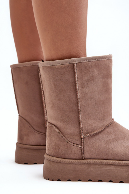 Moteriškas sniego batai su kailiuku smėlio spalvos Abrams