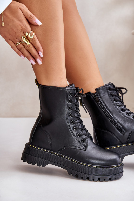 pašiltinti Darbiniai kulkšnies batai z Eko Skóry Į Pilį juodos spalvos Įjungtaleli