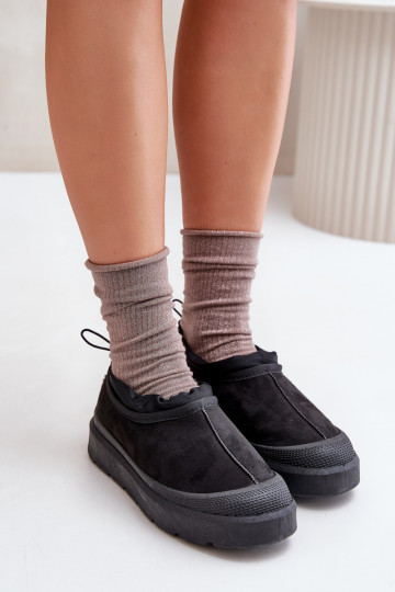 sniego batai Moteriškas su platforma Su žema viršutine dalimi juodos spalvos Izamine