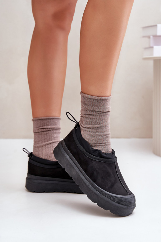 sniego batai Moteriškas su platforma Su žema viršutine dalimi juodos spalvos Izamine