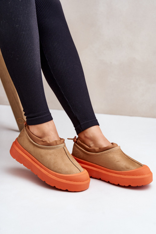 sniego batai Moteriškas su platforma Su žema viršutine dalimi rudos spalvos Izamine