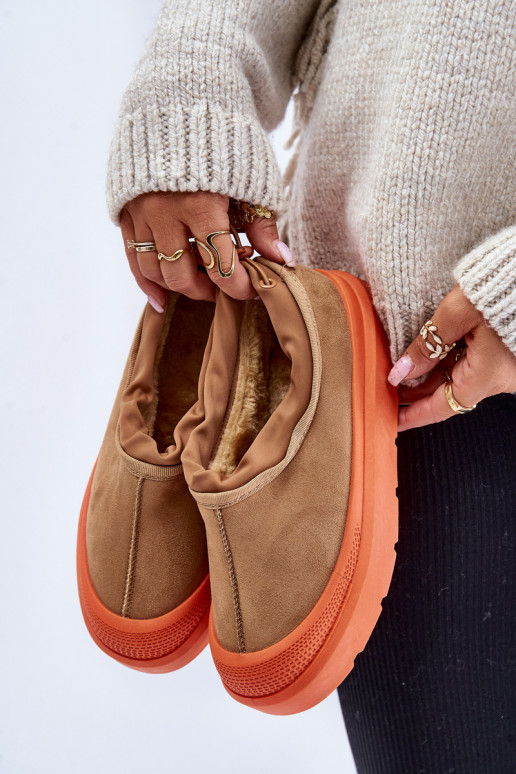 sniego batai Moteriškas su platforma Su žema viršutine dalimi rudos spalvos Izamine