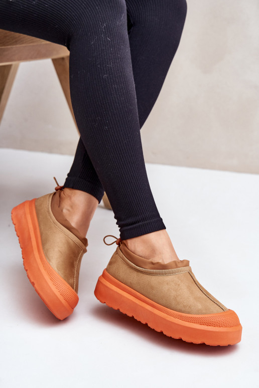 sniego batai Moteriškas su platforma Su žema viršutine dalimi rudos spalvos Izamine