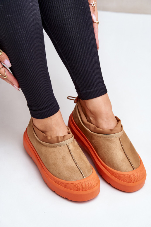 sniego batai Moteriškas su platforma Su žema viršutine dalimi rudos spalvos Izamine