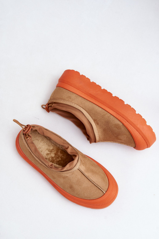 sniego batai Moteriškas su platforma Su žema viršutine dalimi rudos spalvos Izamine