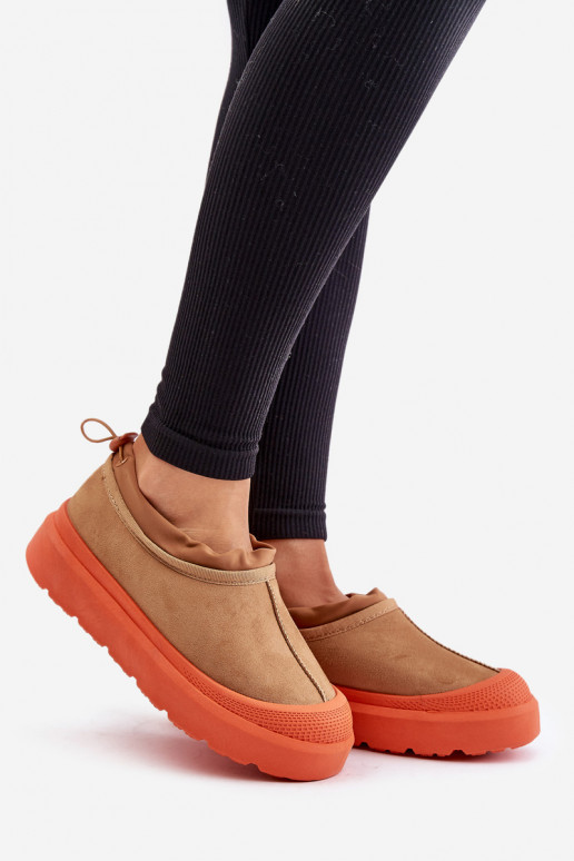 sniego batai Moteriškas su platforma Su žema viršutine dalimi rudos spalvos Izamine