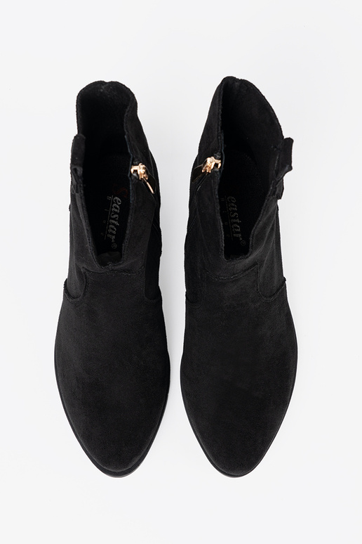 juodos spalvos batai kaubojiški batai iš zomšos