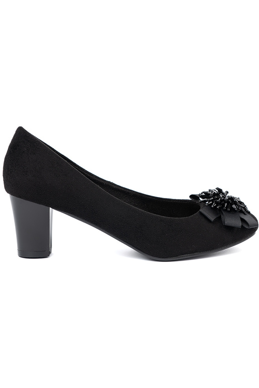 juodos spalvos aukštakulniai z ozdobnym kĮiatem