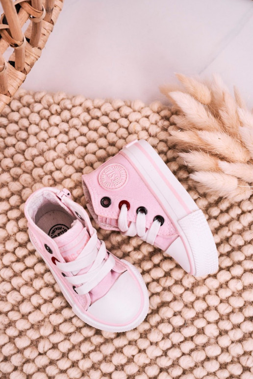 Vaikiški batai su auliuku su užtrauktukais BIG STAR HH374191 rožinės spalvos