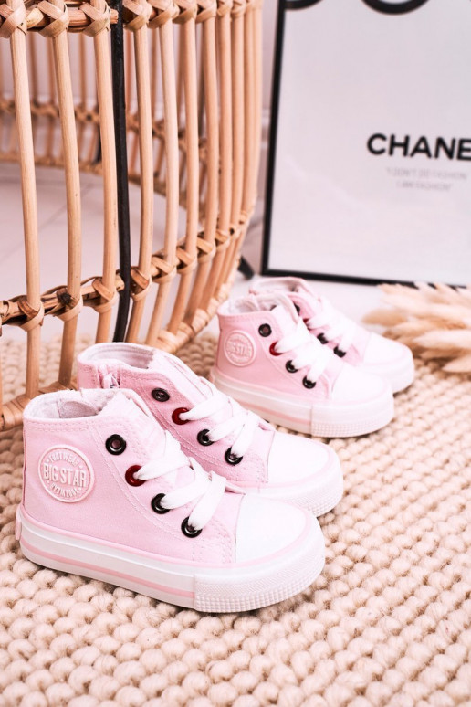 Vaikiški batai su auliuku su užtrauktukais BIG STAR HH374191 rožinės spalvos