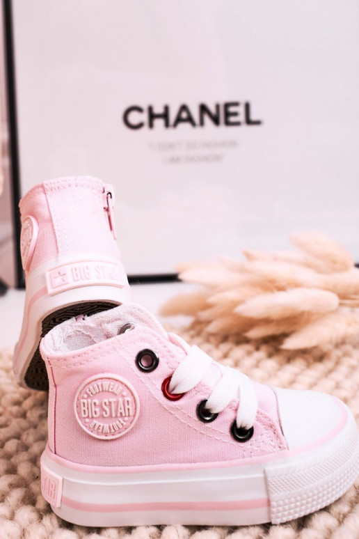 Vaikiški batai su auliuku su užtrauktukais BIG STAR HH374191 rožinės spalvos