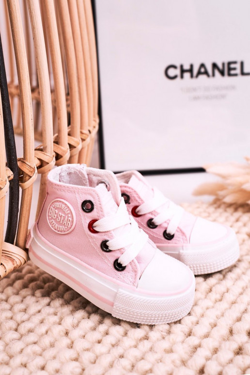 Vaikiški batai su auliuku su užtrauktukais BIG STAR HH374191 rožinės spalvos