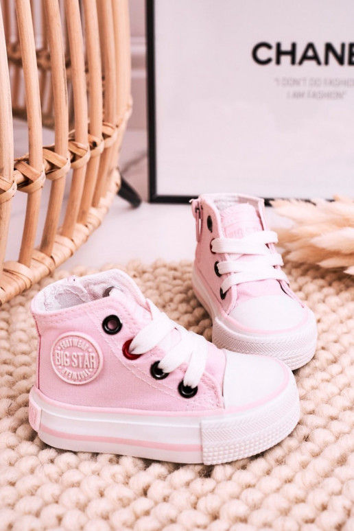 Vaikiški batai su auliuku su užtrauktukais BIG STAR HH374191 rožinės spalvos
