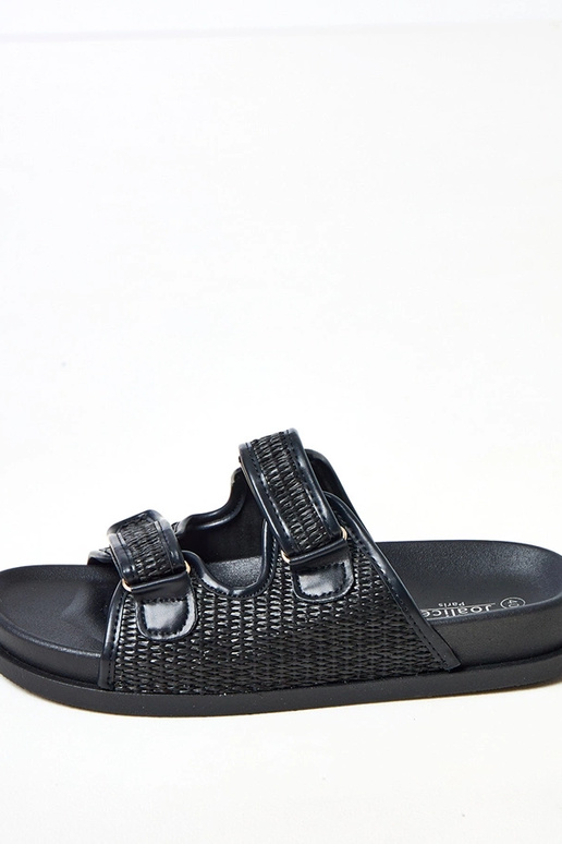 Juodos neriniuotos šlepetės su...