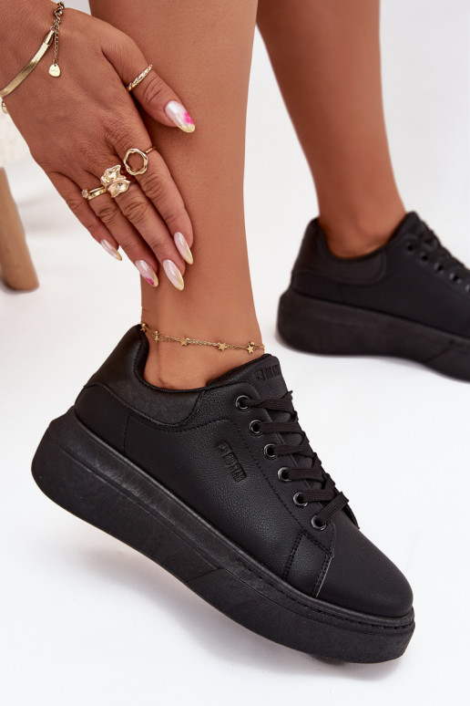 Sneakers modelio batai Moteriškas su platforma Big Star SS274244 juodos spalvos