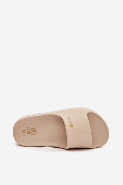 Moteriškos šlepetės Lengvos šlepetės su platforma Big Star SS274722 smėlio spalvos