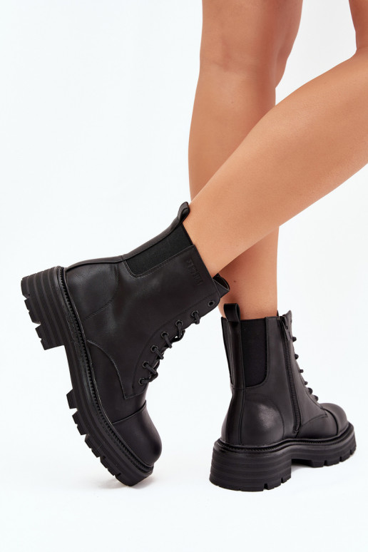 pašiltinti Darbiniai kulkšnies batai Moteriškas Big Star OO274140 juodos spalvos