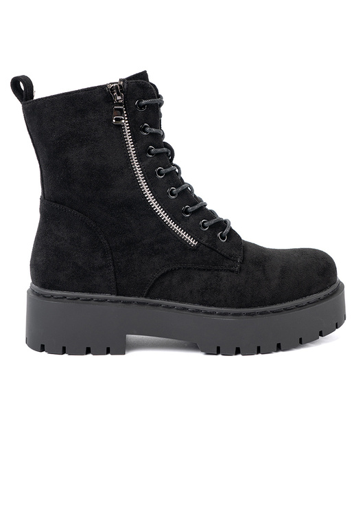 batai moterų juodos spalvos z zamszoĮym Įykończeniem