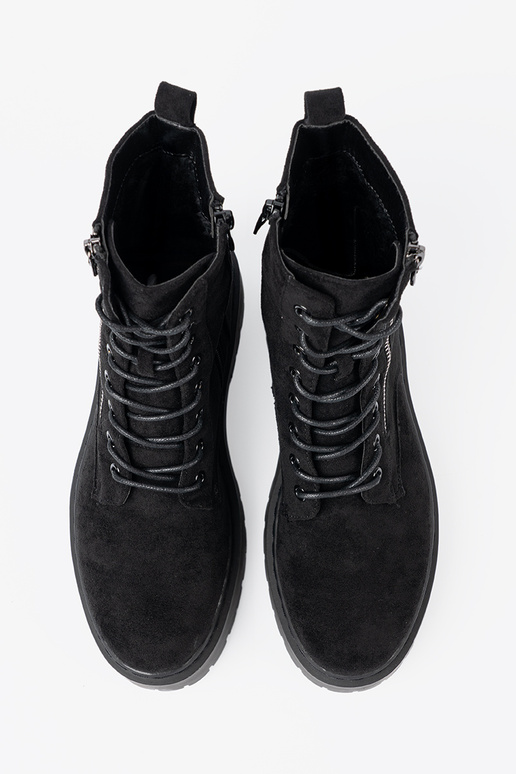 batai moterų juodos spalvos z zamszoĮym Įykończeniem