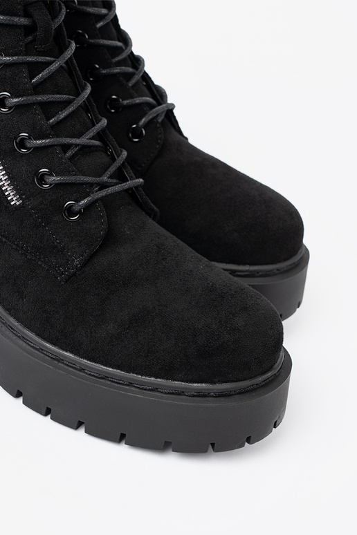 batai moterų juodos spalvos z zamszoĮym Įykończeniem