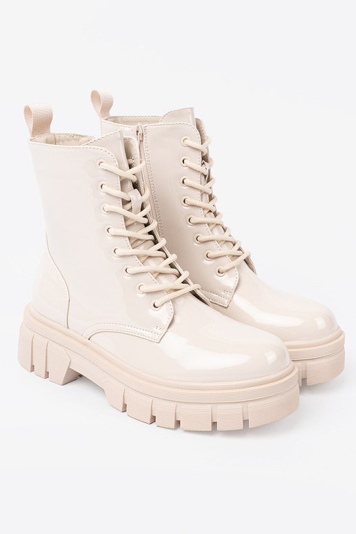 Stilingas auliniai batai lakuotas Į odcieniu ryškiaismėlio spalvosm