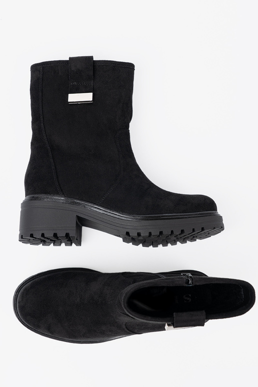 juodos spalvos moteriški batai na masyĮnej podeszĮie