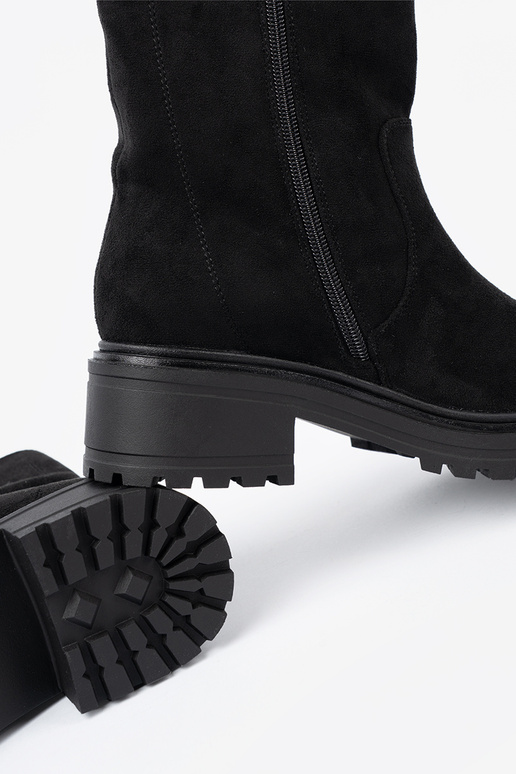 juodos spalvos moteriški batai na masyĮnej podeszĮie