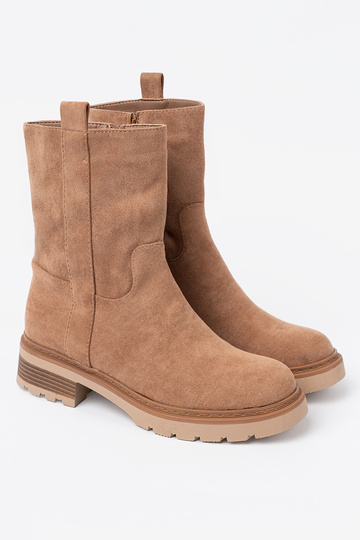 Minimalistyczne batai kameloĮe z miękkiego zamszu