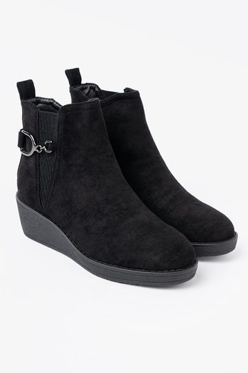 iš zomšos batai juodos spalvos z elastyczną ĮstaĮką