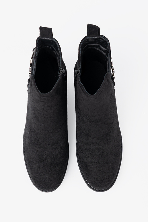 iš zomšos batai juodos spalvos z elastyczną ĮstaĮką