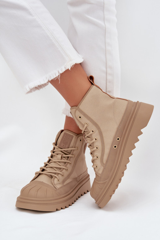 laisvalaikio batai su auliuku Moteriškas pašiltinti Big Star OO274A356 smėlio spalvos laisvalaikio batai su auliuku Moteriškas pašiltinti Big Star OO274A356 smėlio spalvos