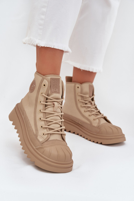 laisvalaikio batai su auliuku Moteriškas pašiltinti Big Star OO274A356 smėlio spalvos laisvalaikio batai su auliuku Moteriškas pašiltinti Big Star OO274A356 smėlio spalvos