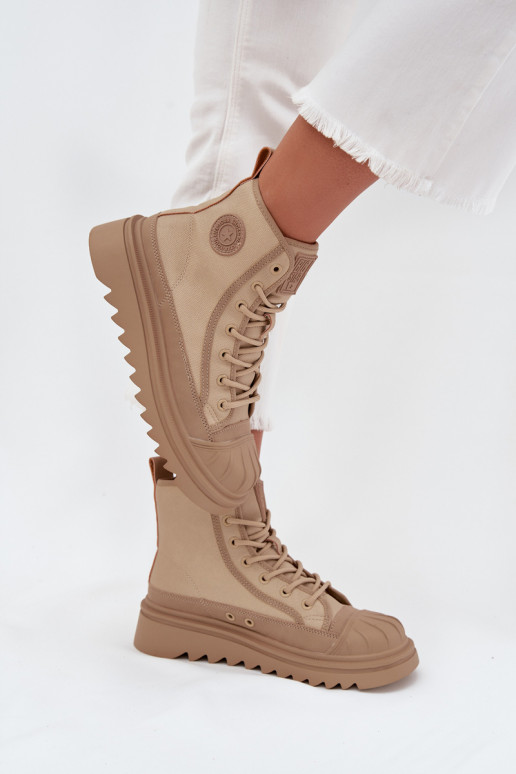 laisvalaikio batai su auliuku Moteriškas pašiltinti Big Star OO274A356 smėlio spalvos laisvalaikio batai su auliuku Moteriškas pašiltinti Big Star OO274A356 smėlio spalvos