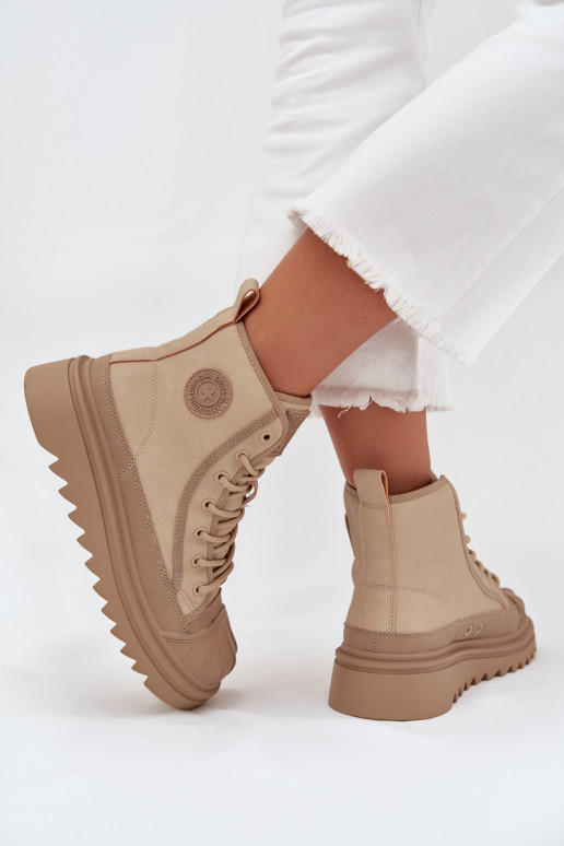 laisvalaikio batai su auliuku Moteriškas pašiltinti Big Star OO274A356 smėlio spalvos laisvalaikio batai su auliuku Moteriškas pašiltinti Big Star OO274A356 smėlio spalvos