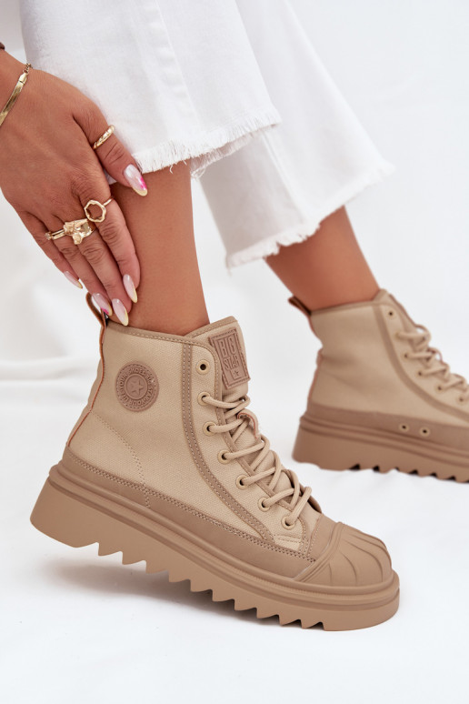 laisvalaikio batai su auliuku Moteriškas pašiltinti Big Star OO274A356 smėlio spalvos laisvalaikio batai su auliuku Moteriškas pašiltinti Big Star OO274A356 smėlio spalvos