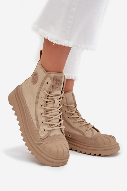 laisvalaikio batai su auliuku Moteriškas pašiltinti Big Star OO274A356 smėlio spalvos laisvalaikio batai su auliuku Moteriškas pašiltinti Big Star OO274A356 smėlio spalvos