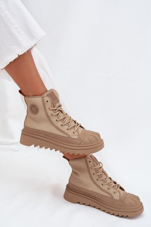 laisvalaikio batai su auliuku Moteriškas pašiltinti Big Star OO274A356 smėlio spalvos laisvalaikio batai su auliuku Moteriškas pašiltinti Big Star OO274A356 smėlio spalvos