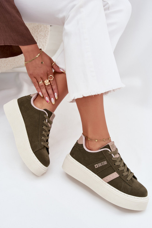 Sneakers modelio batai Moteriškas su platforma Big Star SS274349 žalios spalvos