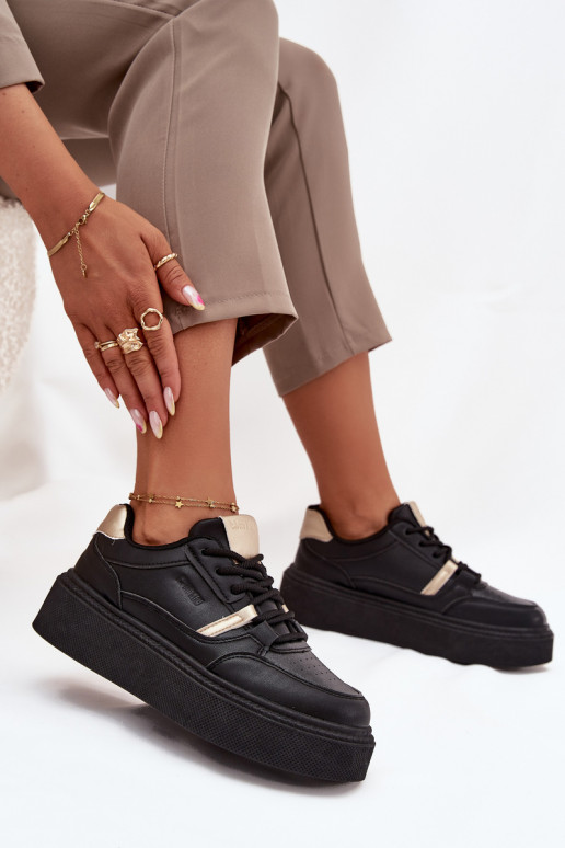 Moteriškas Sneakers modelio batai su platforma Big Star SS274360 juodos spalvos