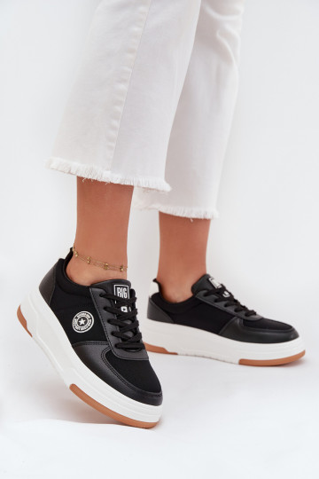 Juodos spalvos moteriški sneakers stiliaus batai su platforma Big Star RR274573 HI-POLY SYSTEM 2