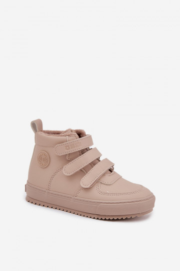 Pašiltinti vaikiški smėlio spalvos sneakers stiliaus aulinukai su lipniais užsegimais Big Star SS374072