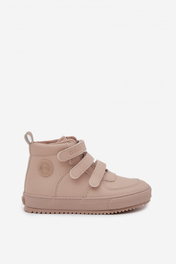 Pašiltinti vaikiški smėlio spalvos sneakers stiliaus aulinukai su lipniais užsegimais Big Star SS374072 2