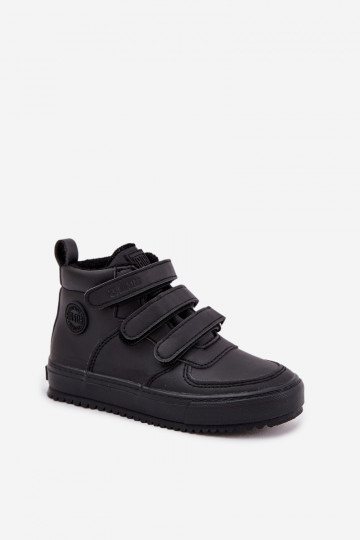 pašiltinti Sneakers modelio aulinukai Vaikiški su lipniais užsegimais Big Star SS374070 juodos spalvos