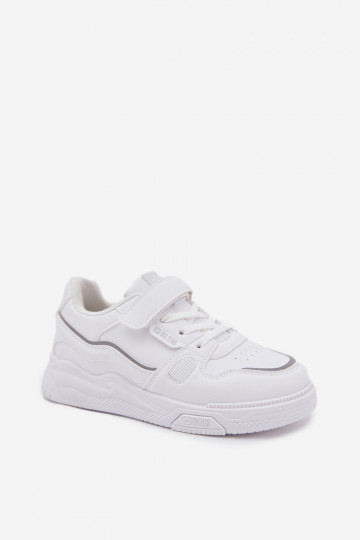 Vaikiški baltos spalvos sneakers stiliaus batai su lipniais užsegimais Big Star SS374042