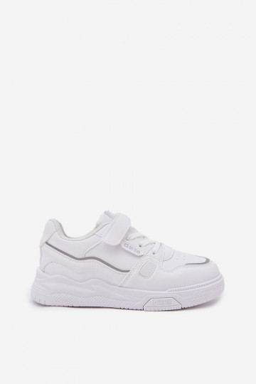 Vaikiški baltos spalvos sneakers stiliaus batai su lipniais užsegimais Big Star SS374042 2