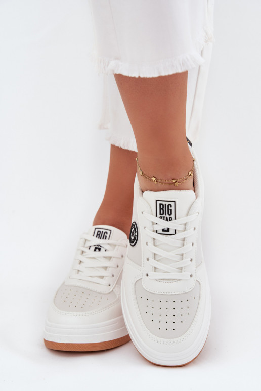 Sneakers modelio batai Moteriškas su platforma Big Star RR274572 HI-POLY SYSTEM baltos spalvos