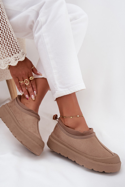 sniego batai Moteriškas su platforma Su žema viršutine dalimi smėlio spalvos Izamine