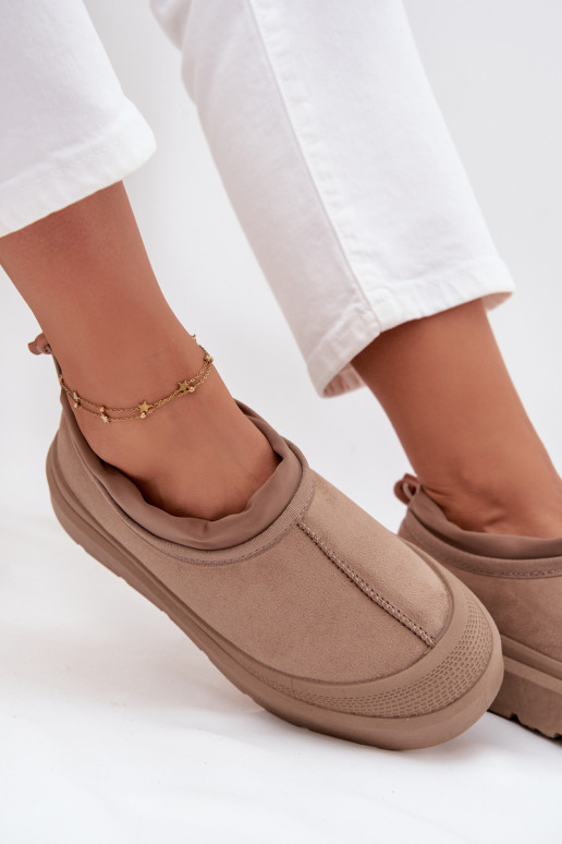 sniego batai Moteriškas su platforma Su žema viršutine dalimi smėlio spalvos Izamine