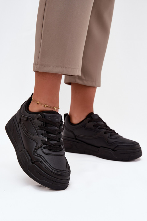 Sneakers modelio batai Moteriškas su platforma Big Star SS274589 HI-POLY SYSTEM juodos spalvos